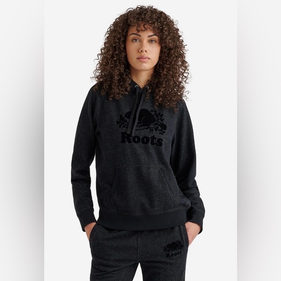 Women’s ROOTS Hoodie. Size Medium. Colour: Black Pepper. - Picture 1 of 5